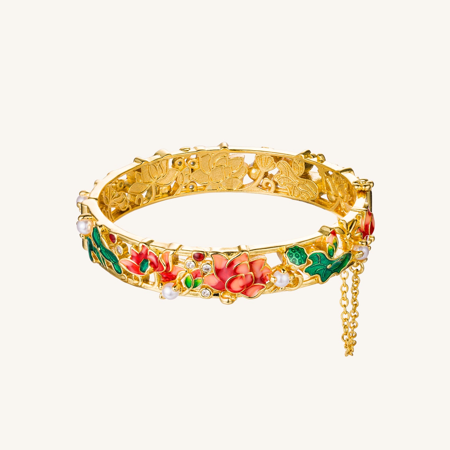 Eternal Grace Pearl Lotus Bracelet