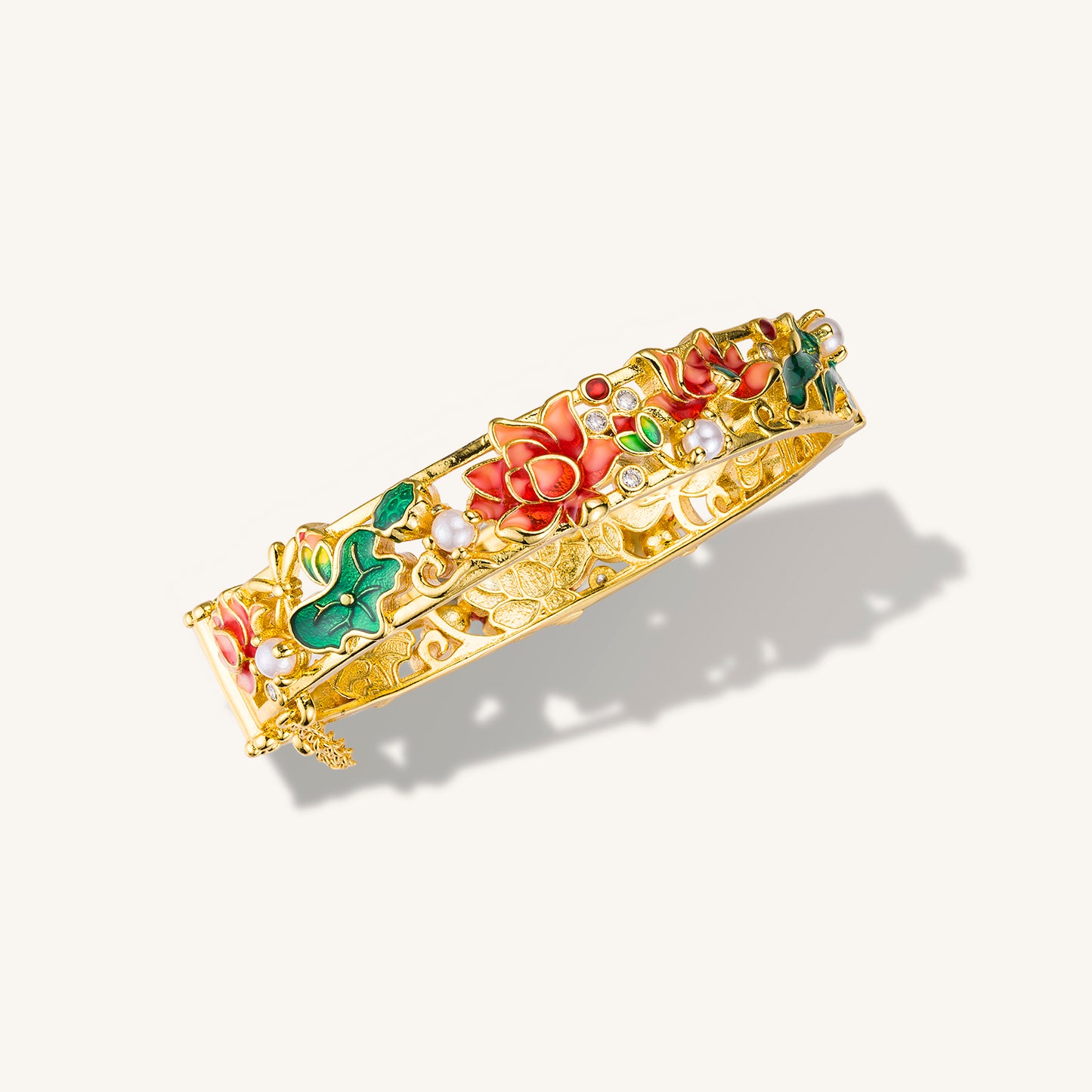 Eternal Grace Pearl Lotus Bracelet